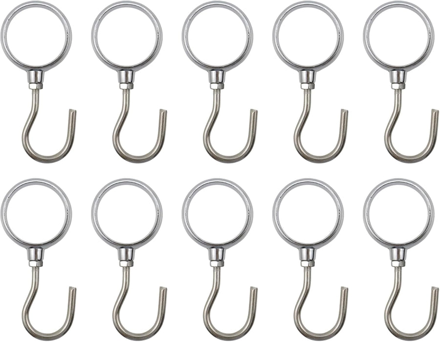 Stainless Steel Closet Rod Hook Robe Tube Hook Wardrobe Hooks for Hanging, Fit for32mm/1.26" Dia Rod -10pcs