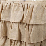 Efavormart 3 Tier Rustic Elegant Ruffled Burlap Table Skirt for Kitchen Dining Catering Wedding Party Decorations Events - 14 Ft