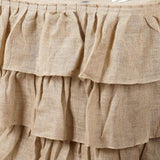 Efavormart 3 Tier Rustic Elegant Ruffled Burlap Table Skirt for Kitchen Dining Catering Wedding Party Decorations Events - 14 Ft - Rear View