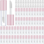 100 Pieces 1.2 ml Clear Mini Lip Gloss Tube Refillable Empty Lip Balm Gloss Containers for DIY Makeup, Pink