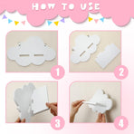 3 Pcs Floating Cloud Shelves for Wall White Wavy Small Floating Shelves for Bathroom Living Room Bedroom Corner Nursery Decor