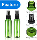 100Pack Spray Bottles, 2Oz/60ML Reusable Clear Empty Mist Plastic Mini Travel Bottle Set,Small Refillable Liquid Containers for Household Use, Essential Oil, Cleaning (Green Black)