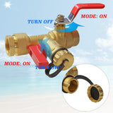 3/4-Inch IPS Isolator Tankless Water Heater Service Valve Kit with Pressure Relief Valve, Clean Brass - Side View