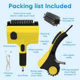 2 in 1 Electric Grill Brush, Cordless Electric Grill Cleaner for Outdoor Grill, 360° Rotating Cleaner Brush Head, Rechargeable Heavy Duty BBQ Grill Brush, IPX7 Waterproof - Front View