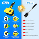 2 in 1 Electric Grill Brush, Cordless Electric Grill Cleaner for Outdoor Grill, 360° Rotating Cleaner Brush Head, Rechargeable Heavy Duty BBQ Grill Brush, IPX7 Waterproof - Side View