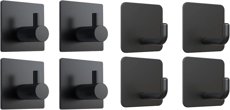 2 Types of Black Adhesive Hooks Bundle