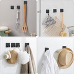 2 Types of Black Adhesive Hooks Bundle