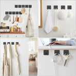 4 Pcs Adhesive Hooks with 2 Pcs Adhesive Razor Hooks
