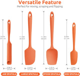 600ºF Heat Resistant Silicone Spatulas: Kitchen Cooking Mixing Utensils (4PCS, Orange) and 8
