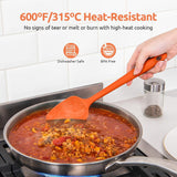 600ºF Heat Resistant Silicone Spatulas: Kitchen Cooking Mixing Utensils (4PCS, Orange) and 8