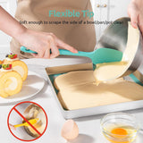 600ºF Heat Resistant Silicone Spatulas: Kitchen Cooking Mixing Utensils (4PCS, Aqua Sky) and 8