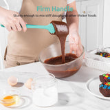 600ºF Heat Resistant Silicone Spatulas: Kitchen Cooking Mixing Utensils (4PCS, Aqua Sky) and 8