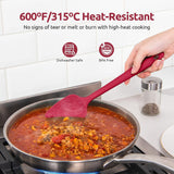 600ºF Heat Resistant Silicone Spatulas: Kitchen Cooking Mixing Utensils (4PCS, Red) and 8