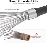 Balloon Whisk for Cooking: 18/10 Stainless Steel Medium Kitchen Wire Whisk (Black) and 8"+10"+12" Kitchen Tweezer: 18/8 Stainless Steel Food-Grade Metal Food Tong (Pointed Tip)