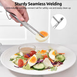Balloon Whisk for Cooking: 18/10 Stainless Steel Medium Kitchen Wire Whisk (Black) and 8"+10"+12" Kitchen Tweezer: 18/8 Stainless Steel Food-Grade Metal Food Tong (Pointed Tip)
