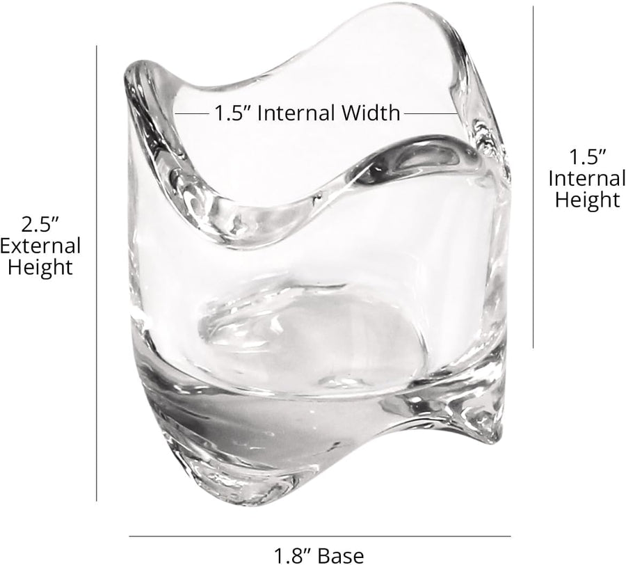 Tea Lights Votive Candles Holders (Set of 6), 2 in. Glass Candle Cups, Wedding Table Centerpiece, Home Decor, Party, Dinner & More