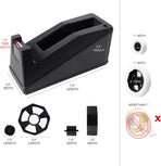 Desktop Tape Dispenser Adhesive Roll Holder (Fits 1" & 3" Core) Heavy Duty Premium for Office, Home, School, Library, Crafts, Moving, Giftwrapping with Weighted Nonskid Base, Black
