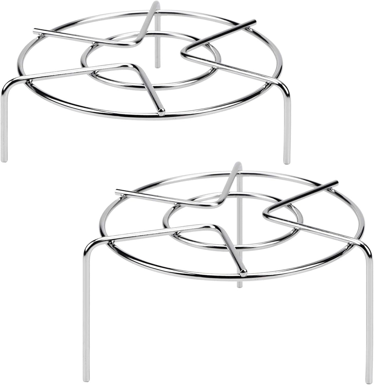 Steam Rack, 3-7/8" and 1-5/8" Tall Trivet for Instant Pot 6 Qt and 8 Qt, Heavy Duty 18/8 Stainless Steel Steamer Rack Fit Pressure Cooker