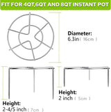 Steam Rack, 3-7/8" and 1-5/8" Tall Trivet for Instant Pot 6 Qt and 8 Qt, Heavy Duty 18/8 Stainless Steel Steamer Rack Fit Pressure Cooker