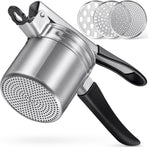 Potato Ricer,  Upgraded Stainless Steel Potato Masher with 3 Interchangeable Discs, Heavy Duty Kitchen Tool Gadget