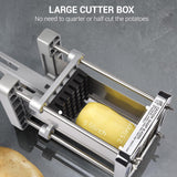 French Fry Cutter,  Professional Stainless Steel Potato Cutter with 1/2", 1/4", 3/8" & Wedge Blades for Potatoes, Carrots, Apples