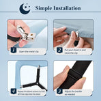 Adjustable Elastic Sheet Straps Fasteners Black 4Pcs and 2Pcs