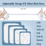 8+2 Pieces Bed Sheet Holder Straps Bed Sheet Fasteners Suspenders Holder Straps Adjustable Crisscross Elastic Band Fitted Sheets Corner Straps Grippers Clip, White