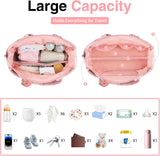 Diaper Bag Tote, Baby Diaper Tote Bags Crossbody Hospital Bag Travel Large Mommy Bag, with Silicone Pacifier Case - Top-Down View