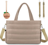 Diaper Bag Tote, Baby Diaper Tote Bags Crossbody Hospital Bag Travel Large Mommy Bag, with Silicone Pacifier Case - Top-Down View