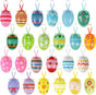 24PCS Hanging Easter Eggs – Reusable Plastic Easter Egg Decorations for Tree Ornaments, Basket, Party & Home Decor (5g Each, 4cm x 6cm)