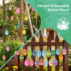 24PCS Hanging Easter Eggs – Reusable Plastic Easter Egg Decorations for Tree Ornaments, Basket, Party & Home Decor (5g Each, 4cm x 6cm)
