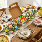 24PCS Hanging Easter Eggs – Reusable Plastic Easter Egg Decorations for Tree Ornaments, Basket, Party & Home Decor (5g Each, 4cm x 6cm)