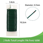 328 Feet 22 Gauge Floral Wire with Cutter and 3 Pack Green Floral Wire