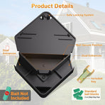 Mouse Station with Keys Black 6 Pack, Key Required Mouse Stations, Mice Stations, Keeps Children and Pets Safe Indoor & Outdoor