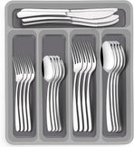 40-Piece Silverware Set with Organizer,  Heavy Duty Stainless Steel Flatware Set for 8, Food-Grade Tableware Cutlery Set, Utensil Sets for Home Restaurant, Mirror Finish, Dishwasher Safe