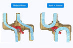All Solid Brass Body Automobile Integrated 4-Way Heating Water Manual Control Valve 5/8” (16mm) OD Barb