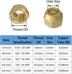 5/8" Air Conditioning Copper Pipe Extension Double Connector with Flare Nuts and Connectors Free Welding for Butt Copper Tube Diameter 5/8"(15.58mm)