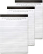 Legal Pads 8.5 x 11 with Date on Top, Narrow Ruled, White Note Pads College Ruled Writing Tablets for Office, School, 50 Sheets, 3 Pack
