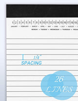 Small Legal Pads 5-3/4"x 8-1/2" Notepad with Date on Top, 50 Sheets, 6 Pack, White Lined Paper Mini Memo Pads, College Ruled Writing Pads for Office School