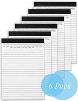 Small Legal Pads 5-3/4"x 8-1/2" Notepad with Date on Top, 50 Sheets, 6 Pack, White Lined Paper Mini Memo Pads, College Ruled Writing Pads for Office School