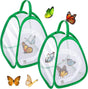 2 Pcs Mini Butterfly Habitat Cage- 10 x 8.8 x 8 Inch Collapsible Insect Mesh Cage- Portable Butterfly Net Habitat with Zipper for Transporting and Raising
