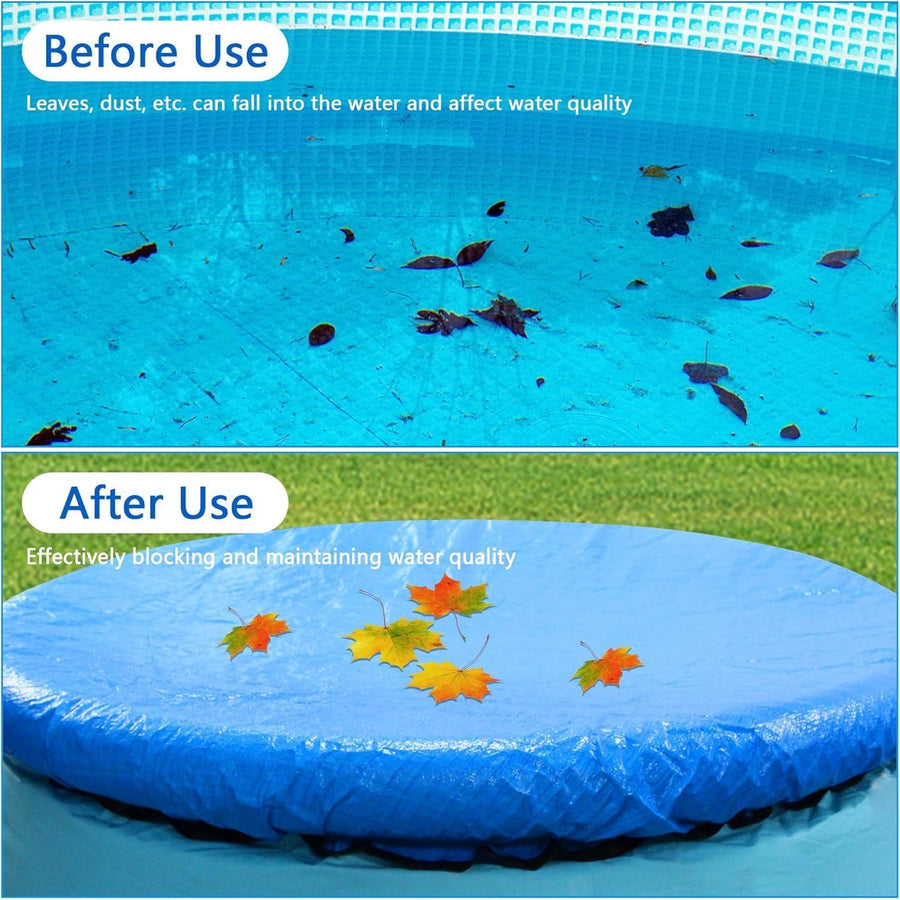 10 Ft Dust Pool Cover Protector-Solar Cover for Round Frame Pools-Pool Cover for Round Inflatable-Pool Cover Protector Heat Retaining Blanket