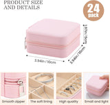 24 Pcs Travel Jewelry Box Exquisite Travel Jewelry Case Portable Jewellery Storage Holder Organizer Box Small Jewelry Organizer for Rings Earrings Necklaces Pendants Bracelets Watches