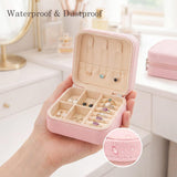 24 Pcs Travel Jewelry Box Exquisite Travel Jewelry Case Portable Jewellery Storage Holder Organizer Box Small Jewelry Organizer for Rings Earrings Necklaces Pendants Bracelets Watches - Rear View