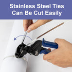 Metal Zip Ties Cutter for Stainless Steel Tie Wrap,Tensioning Installation Cutting Tool for Self-Locking Stainless Zip Ties with Free Zip Tie Release Tool, Two-handed Mode