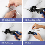 Metal Zip Ties Cutter for Stainless Steel Tie Wrap,Tensioning Installation Cutting Tool for Self-Locking Stainless Zip Ties with Free Zip Tie Release Tool, Two-handed Mode