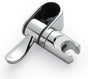 ADA Handshower Shower Grab Bar Head Holder, Universal Fit 1.25''(32mm) Hand Held Shower Bracket for Handicap Grab Bar, Detachable Bathroom Replacement, 360 Degree Rotation Sprayer Holder, Chrome