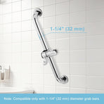 ADA Handshower Shower Grab Bar Head Holder, Universal Fit 1.25''(32mm) Hand Held Shower Bracket for Handicap Grab Bar, Detachable Bathroom Replacement, 360 Degree Rotation Sprayer Holder, Chrome
