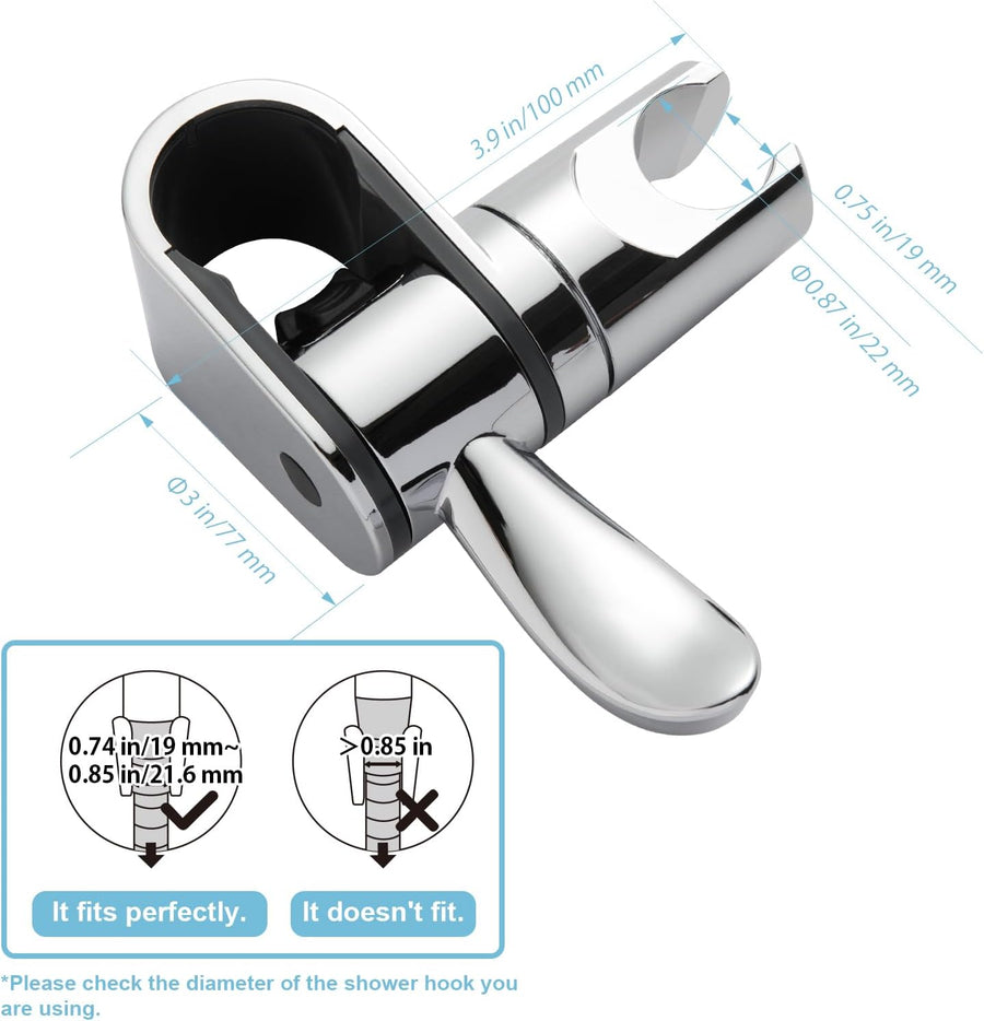 ADA Handshower Shower Grab Bar Head Holder, Universal Fit 1.25''(32mm) Hand Held Shower Bracket for Handicap Grab Bar, Detachable Bathroom Replacement, 360 Degree Rotation Sprayer Holder, Chrome
