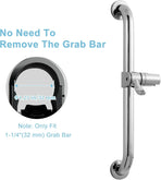 ADA Handshower Shower Grab Bar Head Holder, Universal Fit 1.25''(32mm) Hand Held Shower Bracket for Handicap Grab Bar, Detachable Bathroom Replacement, 360 Degree Rotation Sprayer Holder, Chrome